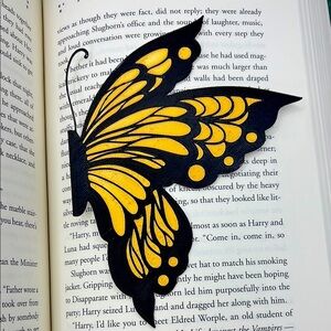 Black and Yellow Butterfly 3D Printed Bookmark